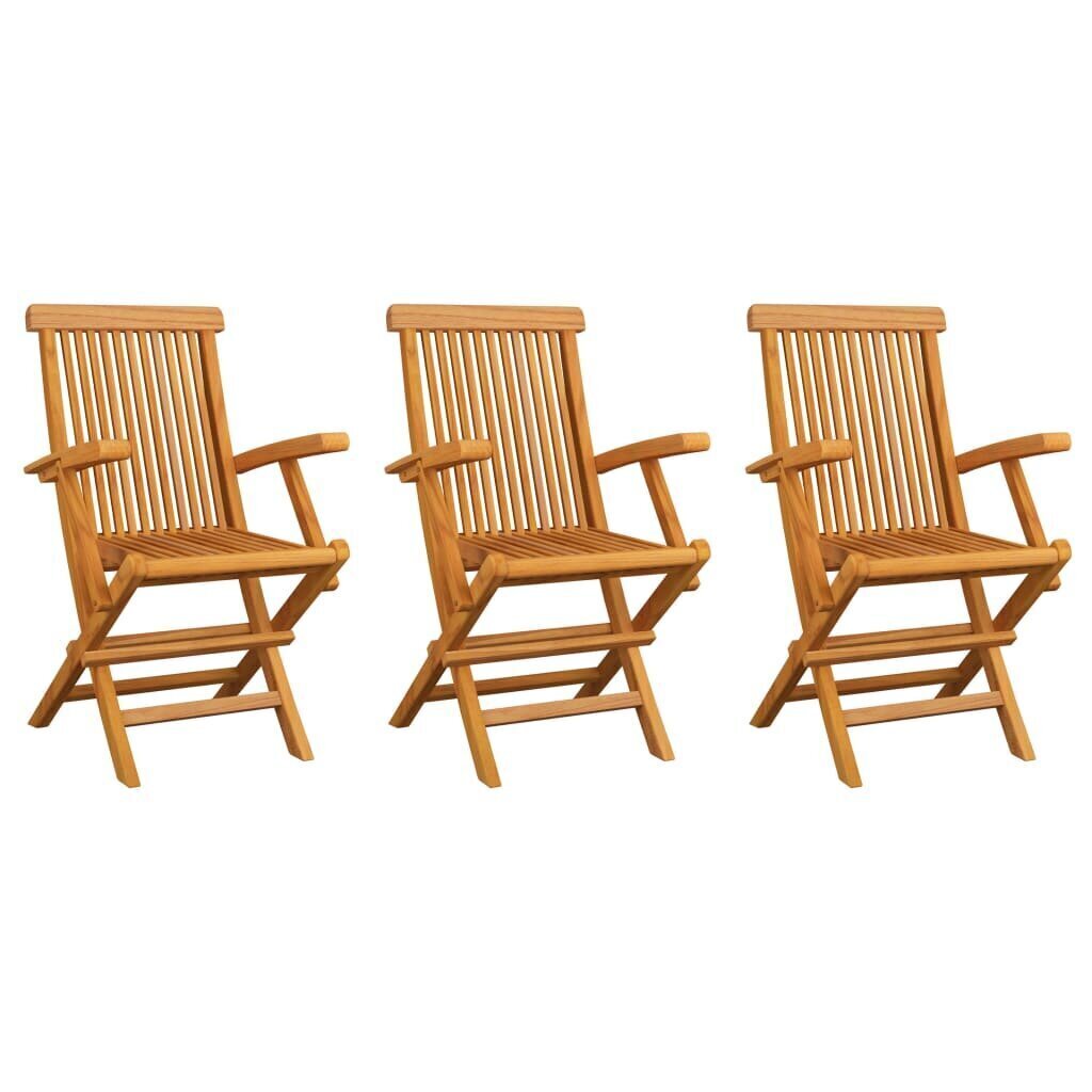 Dārza krēsli vidaXL, gaiši zili matrači, 3 gab. cena un informācija | Dārza krēsli | 220.lv