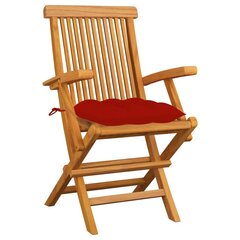 Dārza krēsli vidaXL, sarkani matrači, 3 gab. cena un informācija | Dārza krēsli | 220.lv