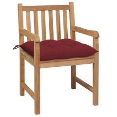 Dārza krēsli vidaXL, 2 gab., vīnsarkani matrači, brūni cena un informācija | Dārza krēsli | 220.lv