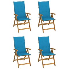 Atgāžami dārza krēsli ar matračiem vidaXL, 4 gab. цена и информация | скамейка со столиком | 220.lv