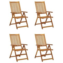 Atgāžami dārza krēsli ar matračiem vidaXL, 4 gab. цена и информация | скамейка со столиком | 220.lv