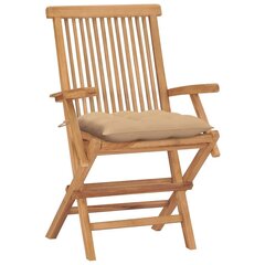 Dārza krēsli vidaXL, bēši matrači, 4 gab., brūni cena un informācija | Dārza krēsli | 220.lv