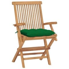 Dārza krēsli vidaXL, zaļi matrači, 4 gab., brūni cena un informācija | Dārza krēsli | 220.lv