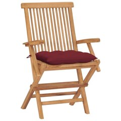 Dārza krēsli vidaXL, vīnsarkani matrači, 4 gab., brūni cena un informācija | Dārza krēsli | 220.lv