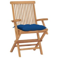 Dārza krēsli vidaXL, zili matrači, 4 gab., brūni cena un informācija | Dārza krēsli | 220.lv