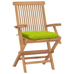 Dārza krēsli vidaXL, spilgti zaļi matrači, 4 gab., brūni cena un informācija | Dārza krēsli | 220.lv