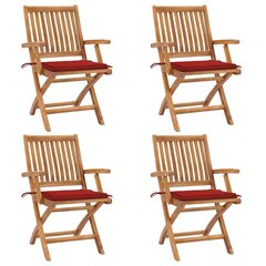 Saliekami dārza krēsli ar matračiem vidaXL, 4 gab. cena un informācija | Dārza krēsli | 220.lv