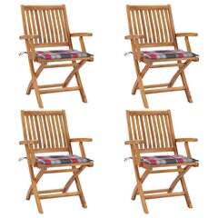Saliekami dārza krēsli ar matračiem vidaXL, 4 gab., brūni cena un informācija | Dārza krēsli | 220.lv