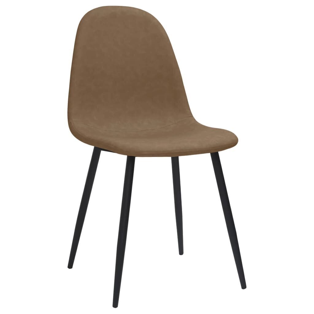 vidaXL virtuves krēsli, 4 gab., 45x54,5x87cm, tumši brūna mākslīgā āda cena un informācija | Virtuves un ēdamistabas krēsli | 220.lv