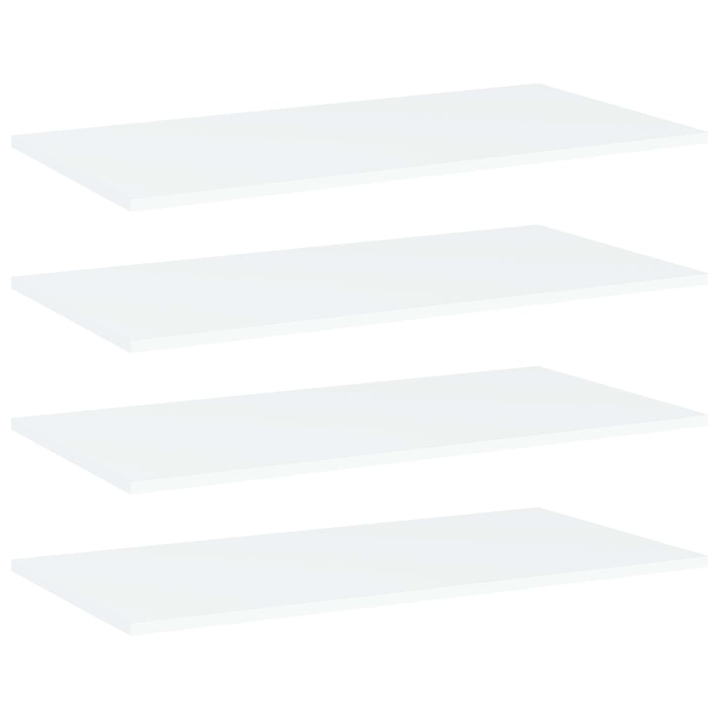 vidaXL plauktu dēļi, 4 gab., balti, 80x40x1,5 cm, skaidu plāksne cena un informācija | Plaukti | 220.lv