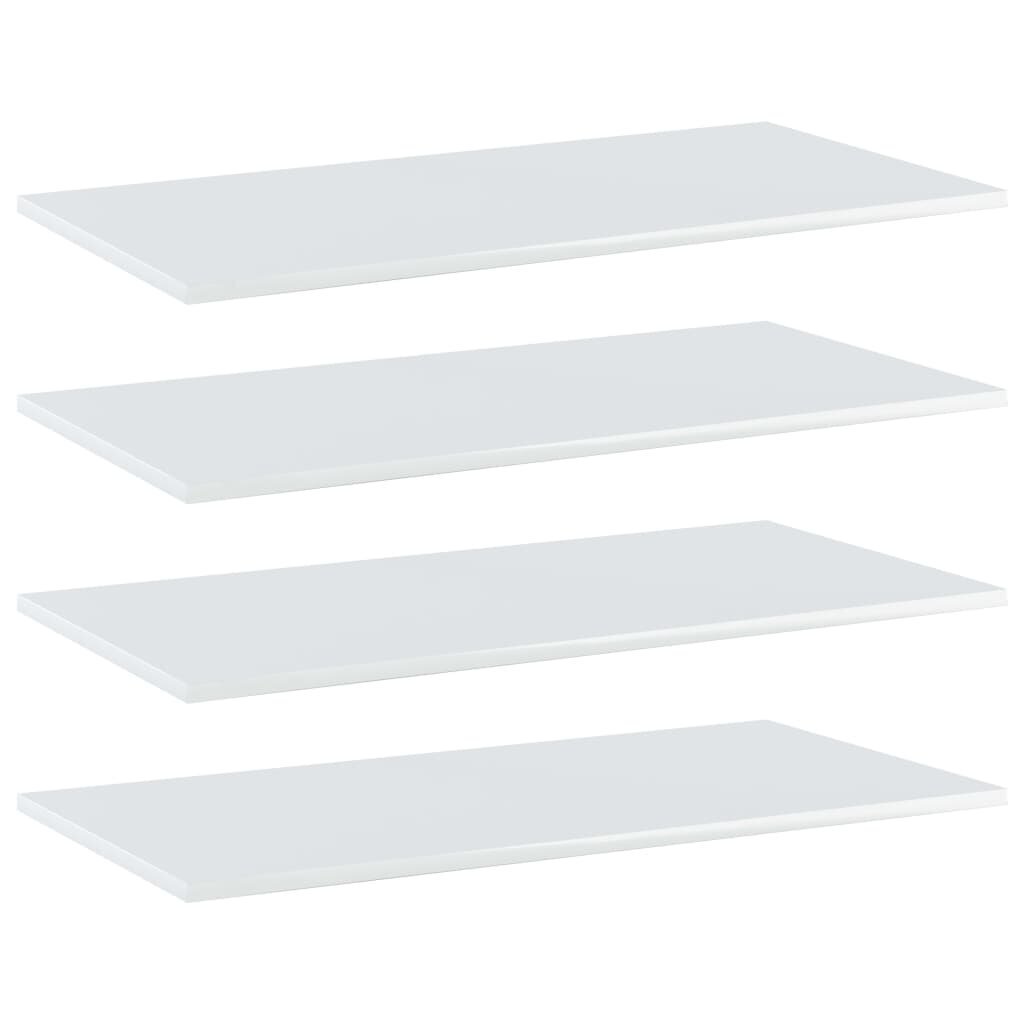 vidaXL plauktu dēļi, 4 gab., spīdīgi balti, 80x40x1,5cm, skaidu plātne cena un informācija | Plaukti | 220.lv