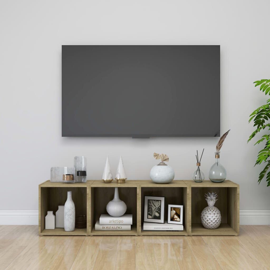 vidaXL TV plaukts, ozolkoka krāsa, 37x35x37 cm, skaidu plāksne цена и информация | Skapīši viesistabai | 220.lv
