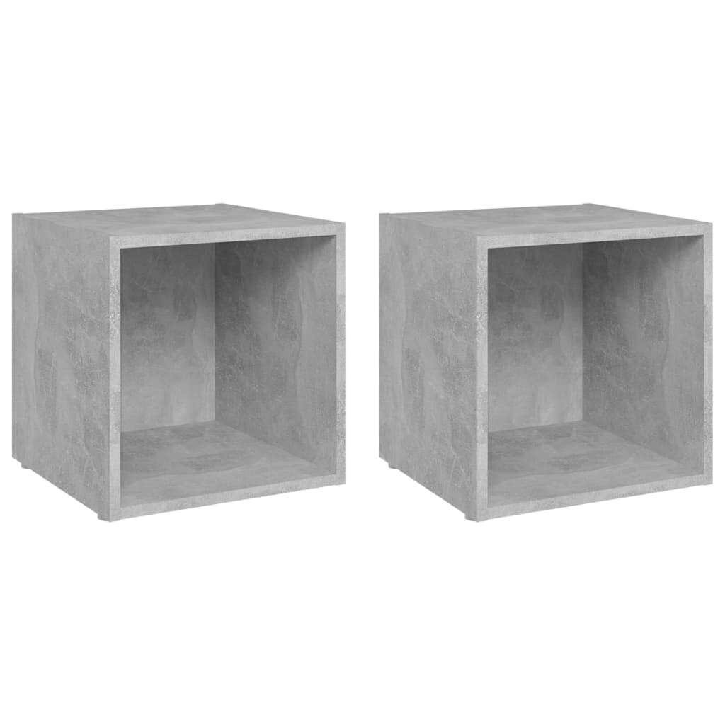 vidaXL TV plaukti, 2 gab., betona pelēki, 37x35x37 cm, skaidu plāksne цена и информация | TV galdiņi | 220.lv