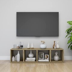 vidaXL TV plaukti, 4 gab., balti, ozolkoka, 37x35x37 cm, skaidu plātne cena un informācija | TV galdiņi | 220.lv