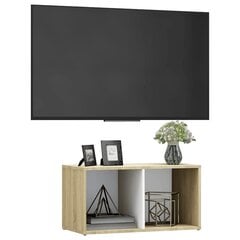 vidaXL TV skapītis, balts un ozolkoka, 72x35x36,5 cm, skaidu plāksne цена и информация | Тумбы под телевизор | 220.lv