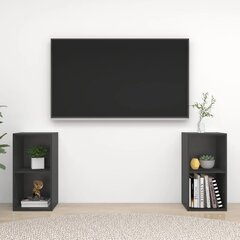 vidaXL TV plaukti, 2 gab., pelēki, 72x35x36,5 cm, skaidu plāksne цена и информация | Тумбы под телевизор | 220.lv