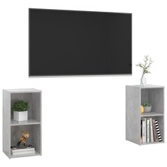 vidaXL TV plaukti, 2 gab., betona pelēki, 72x35x36,5 cm, skaidu plātne цена и информация | Тумбы под телевизор | 220.lv