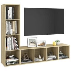 vidaXL TV plaukti, 2 gab., ozolkoka, 142,5x35x36,5 cm, skaidu plāksne cena un informācija | TV galdiņi | 220.lv