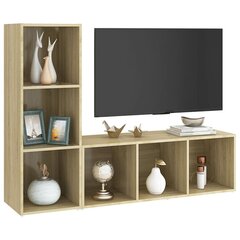 vidaXL TV plaukti, 2 gb., balti, ozolkoka, 107x35x37cm, skaidu plāksne cena un informācija | TV galdiņi | 220.lv