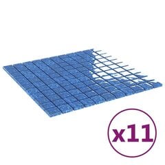 vidaXL mozaīkas flīzes, 11 gab., zilas, 30x30 cm, stikls цена и информация | Настенная плитка | 220.lv