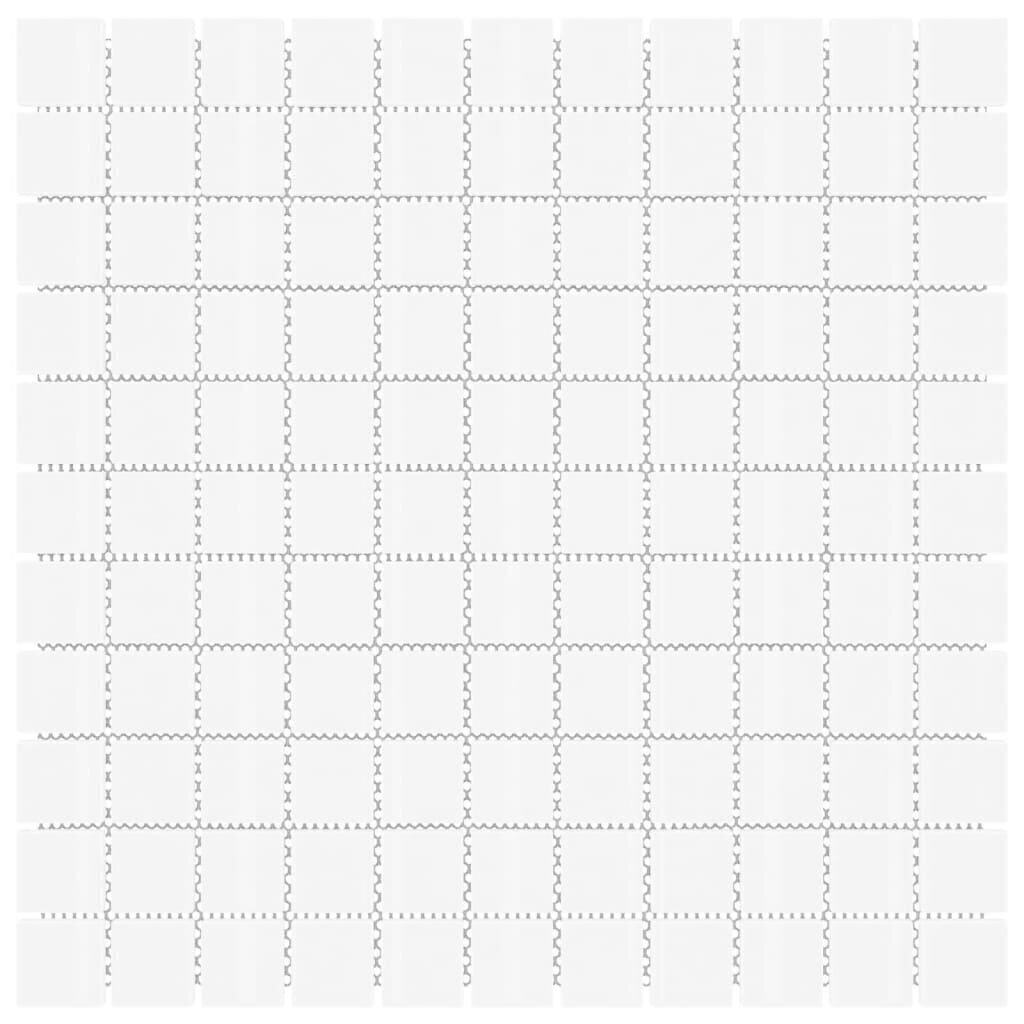 vidaXL mozaīkas flīzes, 11 gab., baltas, 30x30 cm, stikls цена и информация | Sienas flīzes | 220.lv