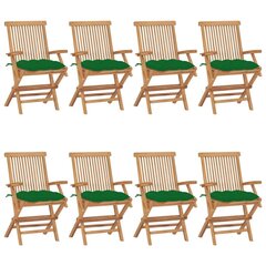 Dārza krēsli vidaXL, 8 gab., zaļi matrači cena un informācija | Dārza krēsli | 220.lv