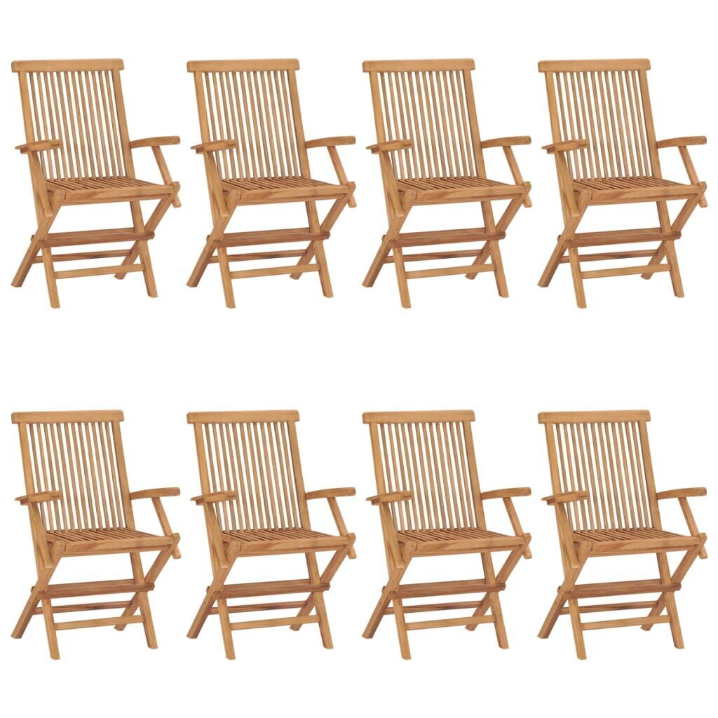 Dārza krēsli vidaXL, sarkani matrači, 8 gab. cena un informācija | Dārza krēsli | 220.lv