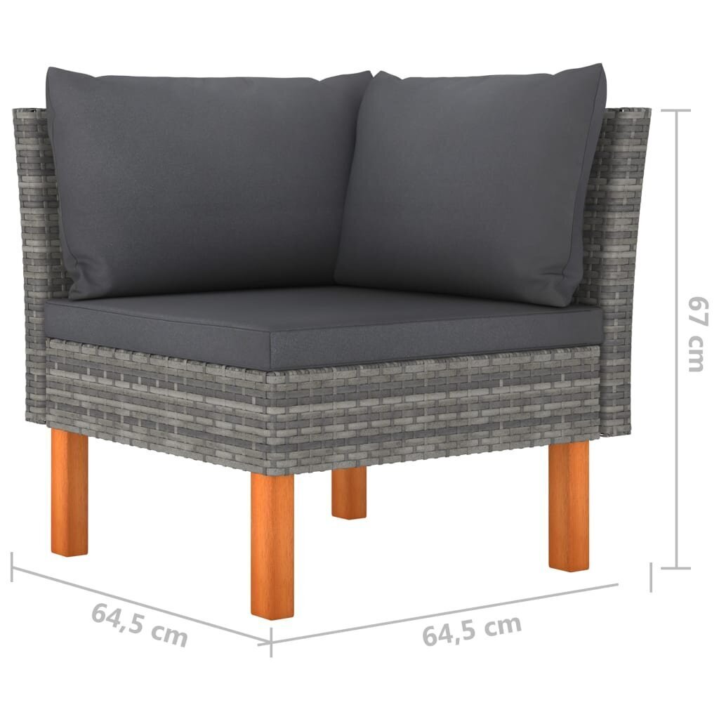 Trīsvietīgs dārza dīvāns ar matračiem vidaXL cena un informācija | Dārza krēsli | 220.lv