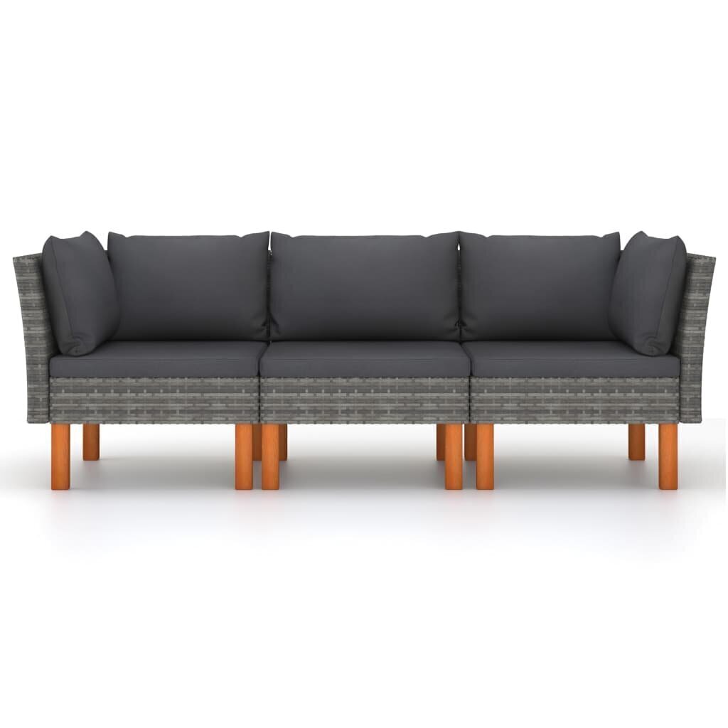 Trīsvietīgs dārza dīvāns ar matračiem vidaXL цена и информация | Dārza krēsli | 220.lv