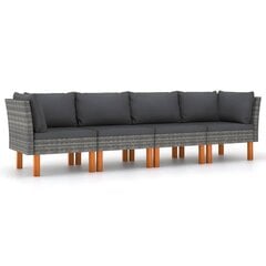 Četrvietīgs dārza dīvāns ar matračiem vidaXL cena un informācija | Dārza krēsli | 220.lv