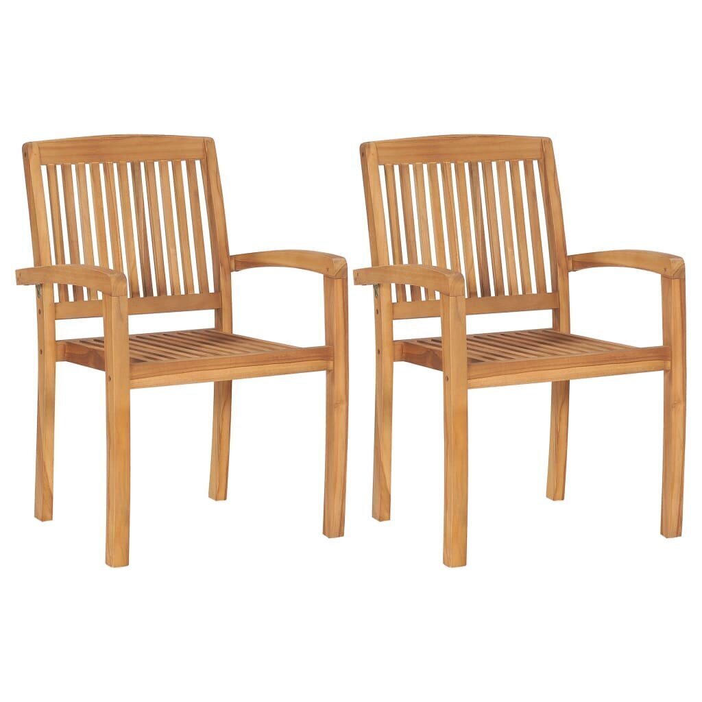 Dārza krēsli vidaXL, 2 gab., krēmbalti matrači, brūni cena un informācija | Dārza krēsli | 220.lv