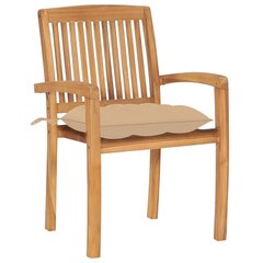 Dārza krēsli vidaXL, 2 gab., bēši matrači, brūni cena un informācija | Dārza krēsli | 220.lv
