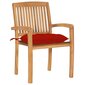 Dārza krēsli vidaXL, 2 gab., sarkani matrači, brūni cena un informācija | Dārza krēsli | 220.lv