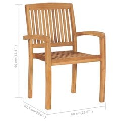 Dārza krēsli vidaXL, 6 gab., brūni cena un informācija | Dārza krēsli | 220.lv