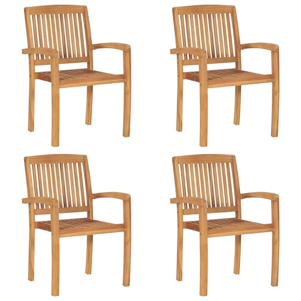 Dārza krēsli ar matračiem vidaXL, 4 gab., brūni цена и информация | Dārza krēsli | 220.lv