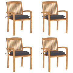 Dārza krēsli ar matračiem vidaXL, 4 gab., brūni cena un informācija | Dārza krēsli | 220.lv