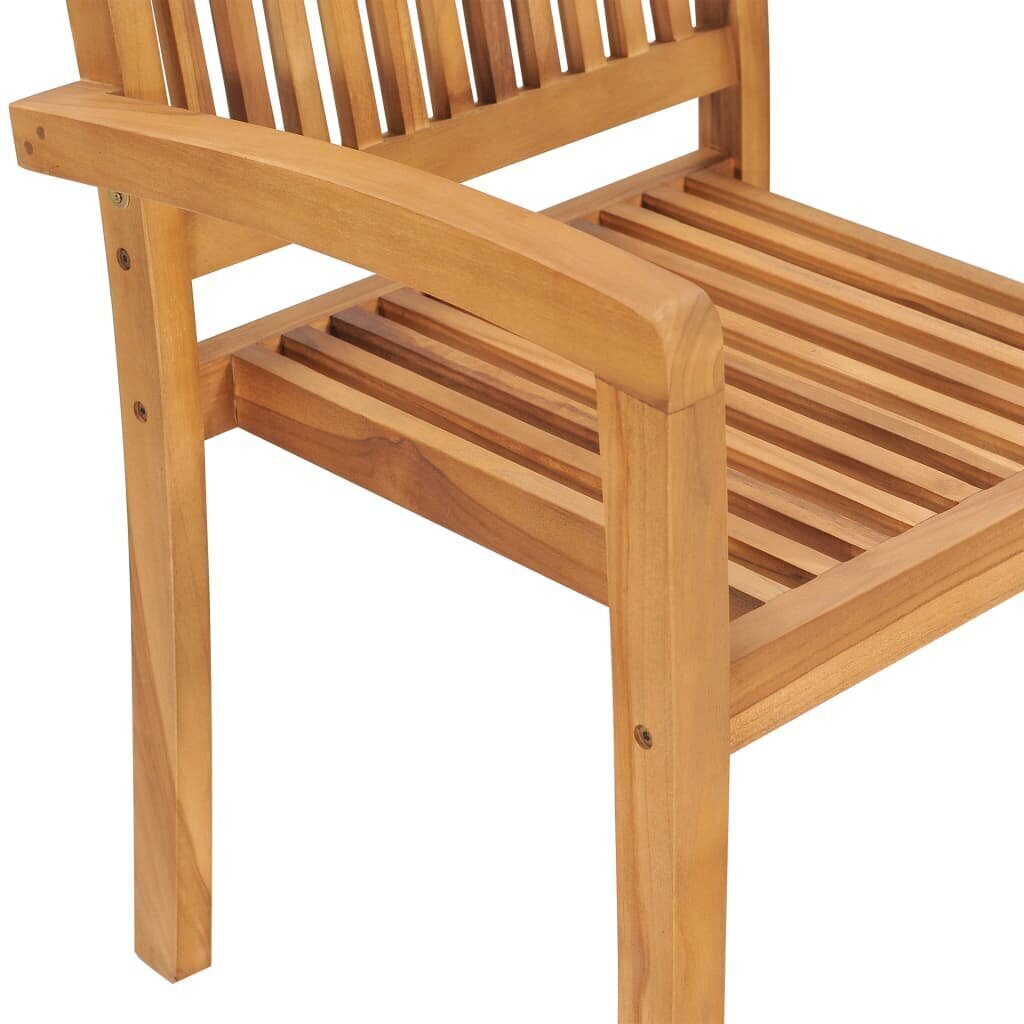 Dārza krēsli ar matračiem vidaXL, 8 gab., brūni цена и информация | Dārza krēsli | 220.lv