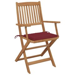 Saliekami āra krēsli ar matračiem vidaXL, 8 gab., brūni cena un informācija | Dārza krēsli | 220.lv