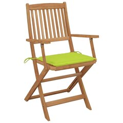 Saliekami āra krēsli ar matračiem vidaXL, 8 gab., brūni цена и информация | Садовые стулья, кресла, пуфы | 220.lv