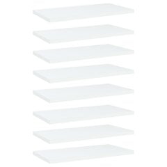vidaXL plauktu dēļi, 8 gab., balti, 40x20x1,5 cm, skaidu plāksne cena un informācija | Plaukti | 220.lv