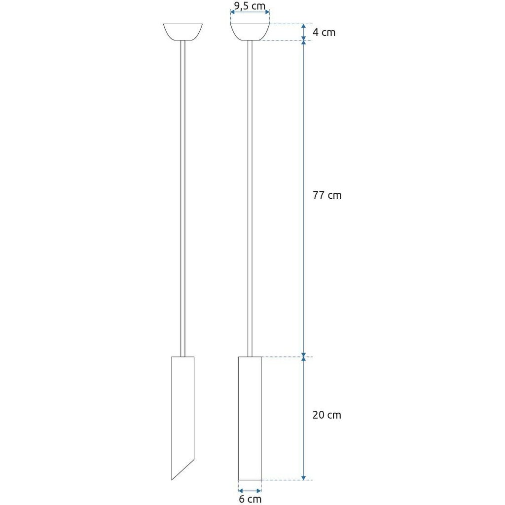 Piekaramā lampa Needle, Black/Gold, 20 cm cena un informācija | Lustras | 220.lv