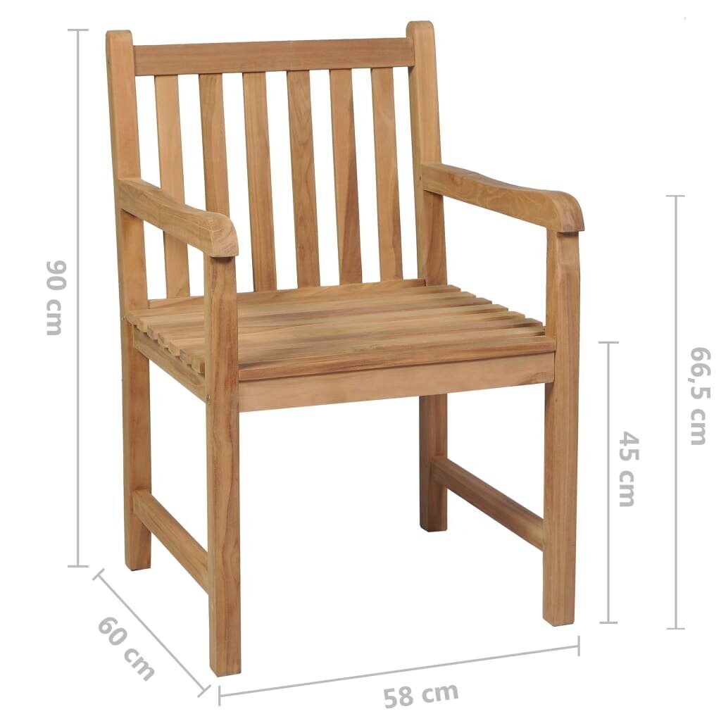 Dārza krēsli vidaXL, 8 gab., krēmkrāsas matrači, brūni cena un informācija | Dārza krēsli | 220.lv
