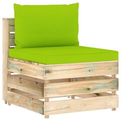 Vidējais moduļu dīvāns ar spilveniem vidaXL, brūns cena un informācija | Dārza krēsli | 220.lv