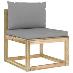 Vidējais dārza dīvāns ar matračiem vidaXL, brūns cena un informācija | Dārza krēsli | 220.lv