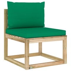 Vidējais dārza dīvāns ar matračiem vidaXL, brūns cena un informācija | Dārza krēsli | 220.lv
