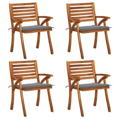 Dārza krēsli ar spilveniem vidaXL, 4 gab., brūni cena un informācija | Dārza krēsli | 220.lv