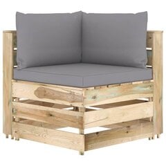Četrvietīgs dārza dīvāns ar matračiem vidaXL, zaļš cena un informācija | Dārza krēsli | 220.lv