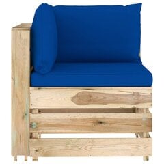 Četrvietīgs dārza dīvāns ar matračiem vidaXL, zaļš cena un informācija | Dārza krēsli | 220.lv