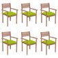 Dārza krēsli ar matračiem vidaXL, 6 gab., brūni cena un informācija | Dārza krēsli | 220.lv