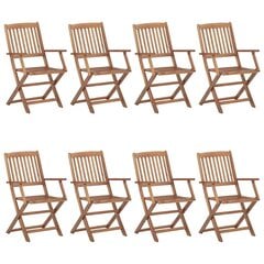 Saliekami dārza krēsli ar matračiem vidaXL, 8 gab. cena un informācija | Dārza krēsli | 220.lv